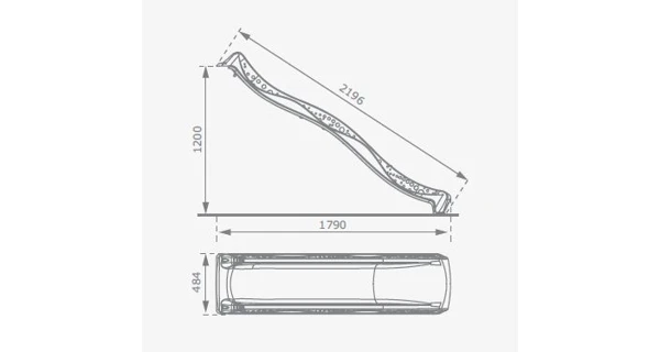 Skluzavka s přípojkou na vodu zelená 2,20 m