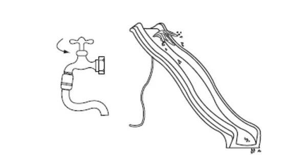 Skluzavka s přípojkou na vodu - zelená 2,20 m