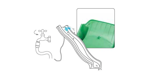 Skluzavka s přípojkou na vodu zelená 2,9 m