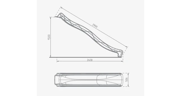 Skluzavka s přípojkou na vodu - žlutá 2,9 m