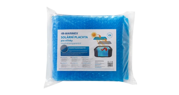 Solární plachta modro-transparentní pro čtvercové vířivé bazény 1,18 x 1,18 m