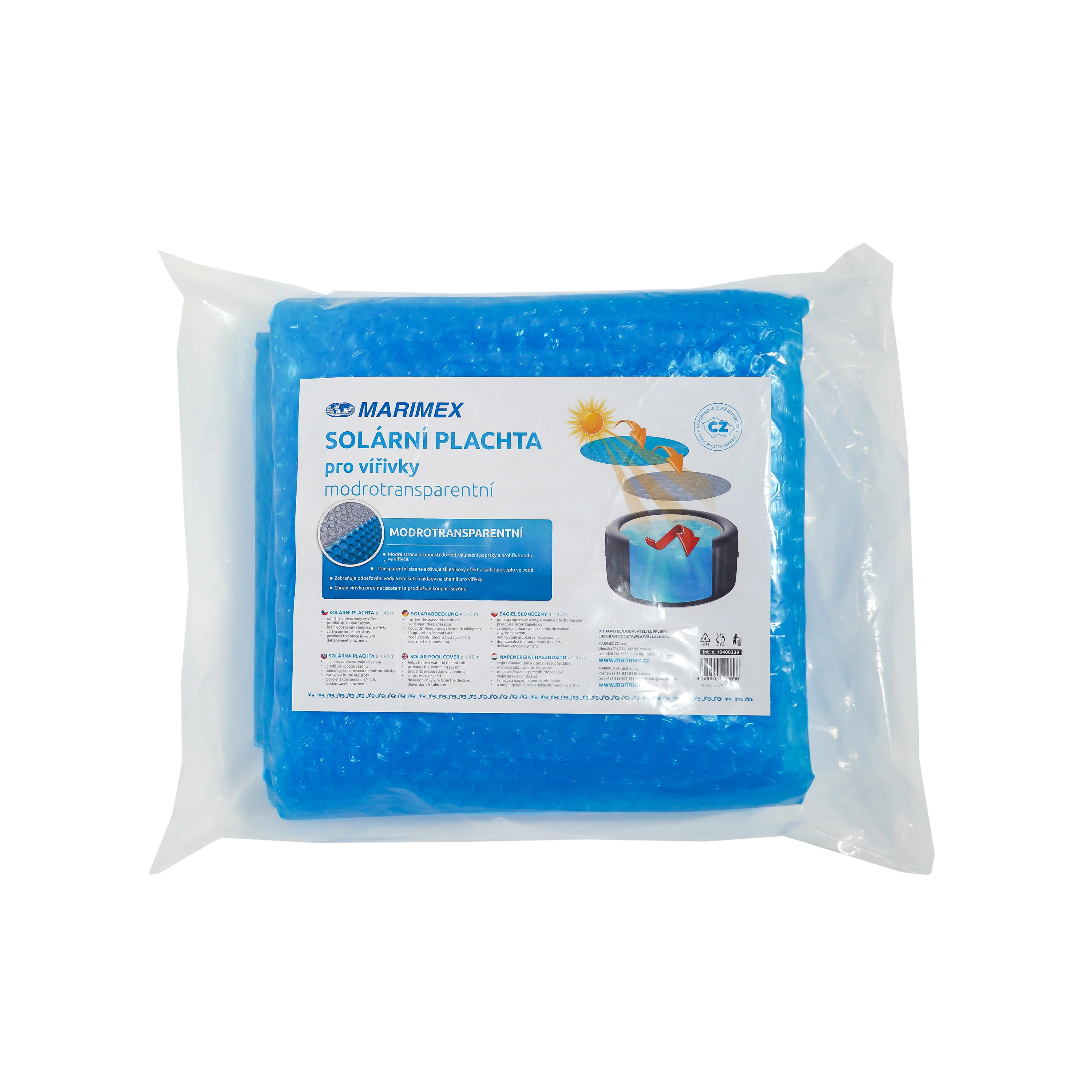 Marimex | Solární plachta modro-transparentní pro kruhové vířivé bazény s Ø hladiny 1,45 m | 10400339 Obrázek