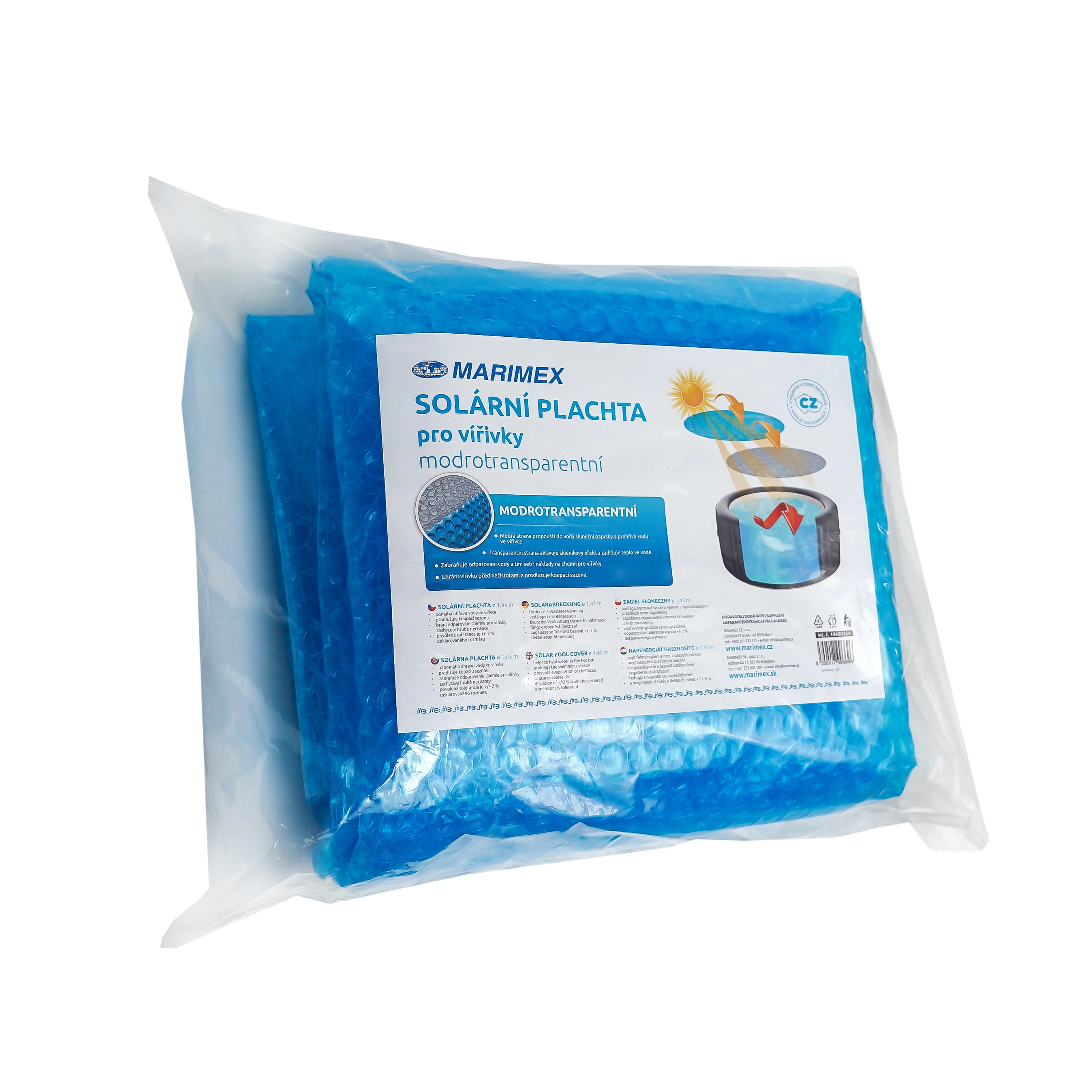 Marimex | Solární plachta modro-transparentní pro kruhové vířivé bazény s Ø hladiny 1,60 m | 10400340 Obrázek