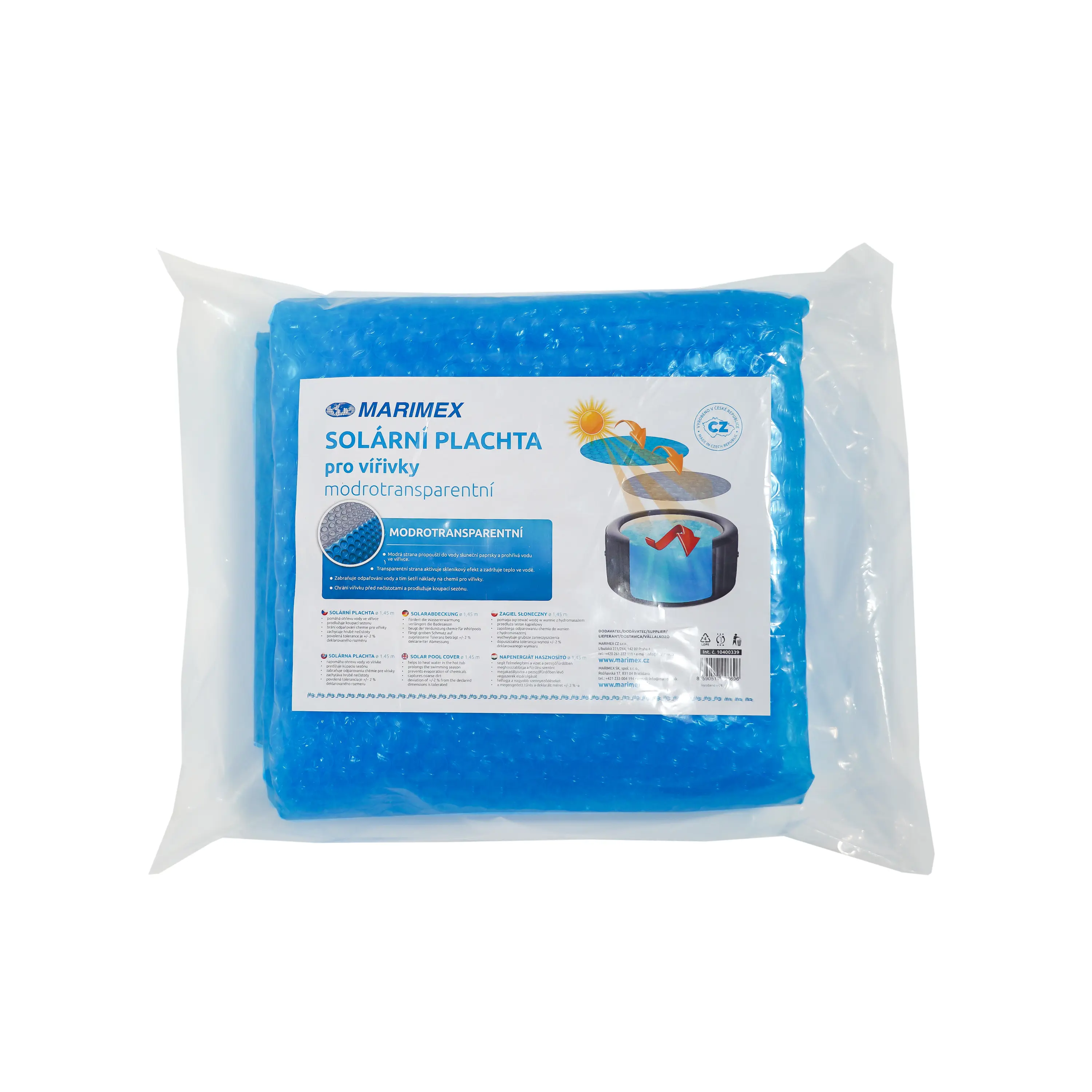 Marimex | Solární plachta modro-transparentní pro kruhové vířivé bazény s Ø hladiny 1,60 m | 10400340 Obrázek