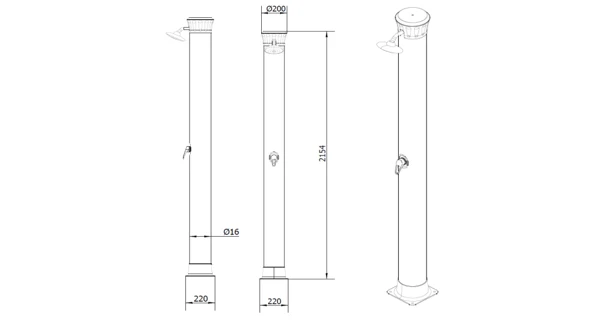 Solární sprcha UNO 40 l hliníková - II. jakost