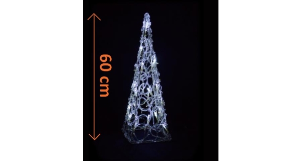 Stromek abstraktní 60 cm - akryl - studená bílá
