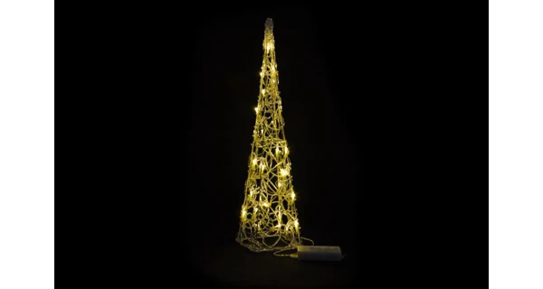 Stromek abstraktní - 60 cm - akryl - teplá bílá