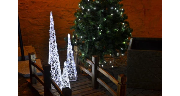 Stromek abstraktní 90 cm - akryl - studená bílá