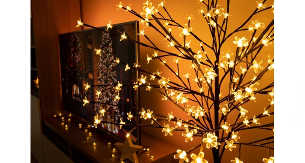 Stromek s květy 200 LED - teplá bílá