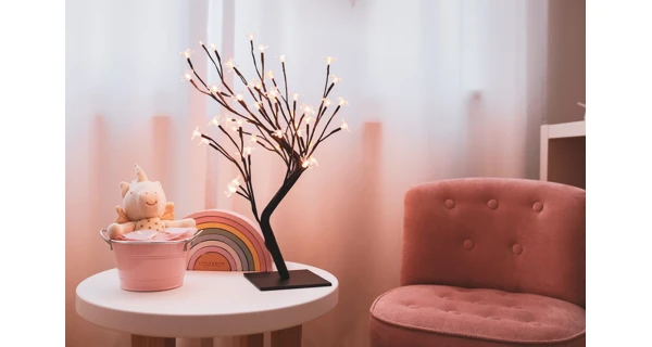 Stromek s květy 48 LED - teplá bílá