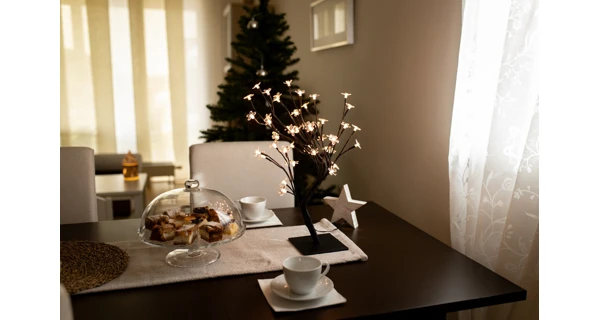 Stromek s květy 48 LED - teplá bílá