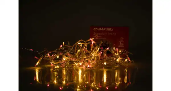 Světelný řetěz 100 LED - barevná - transparent - mód