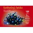 Světelný řetěz 100 LED - barevná - zelená - mód