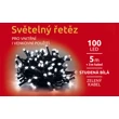 Světelný řetěz 100 LED - studená bílá - zelená