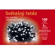 Světelný řetěz 100 LED - studená bílá - zelená - mód