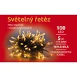 Světelný řetěz 100 LED - teplá bílá - transparent