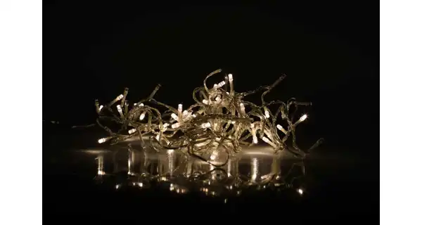 Světelný řetěz 100 LED - teplá bílá - transparent - mód