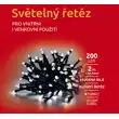 Světelný řetěz 200 LED dvojitý - studená bílá