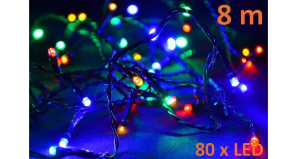 Světelný řetěz 80 LED - barevná