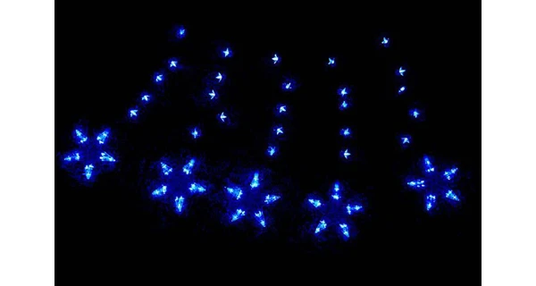 Světelný závěs - 100 LED - modré hvězdy