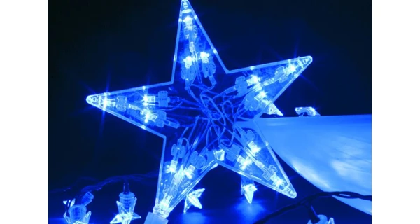 Světelný závěs - 100 LED - modré hvězdy