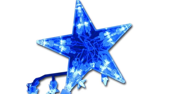 Světelný závěs - 100 LED - modré hvězdy