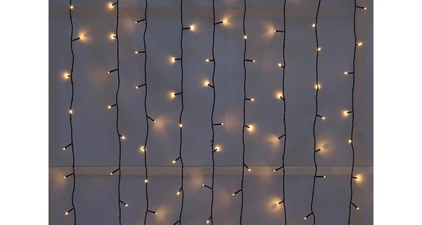 Světelný závěs dvojitý - 200 LED - teplá bílá (napájení)