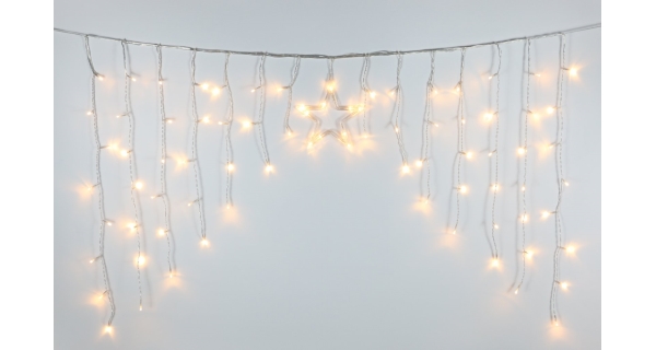 Světelný závěs s hvězdou 80 LED