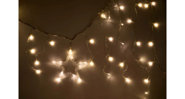 Světelný závěs s hvězdou 80 LED