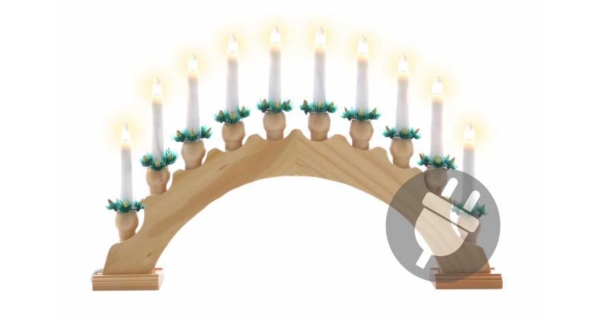 Svícen dřevěný 10 LED