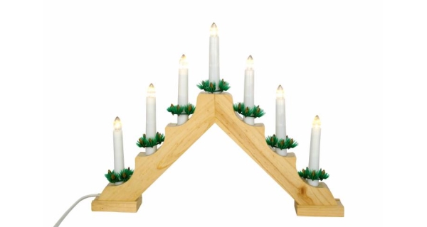 Svícen dřevěný 7 LED