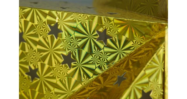 Svítící hvězda 10 LED - zlatá