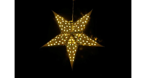 Svítící hvězda 10 LED - zlatá