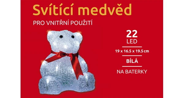 Svítící medvěd 22 LED