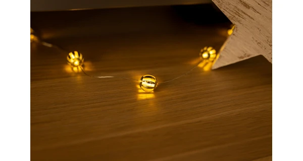 Svítící struna 20 LED - zlaté kuličky
