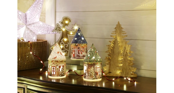 Svítící vánoční domeček 5 LED