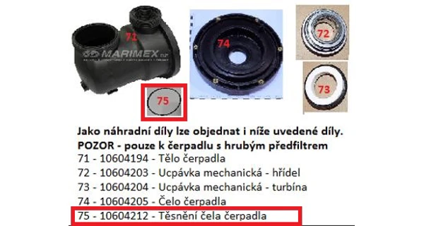 Těsnění čela čerpadla Prostar