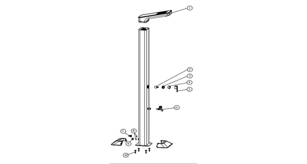 Těsnění vstupu a výstupu solární sprchy UNO 35 l hliníkové s LED světlem