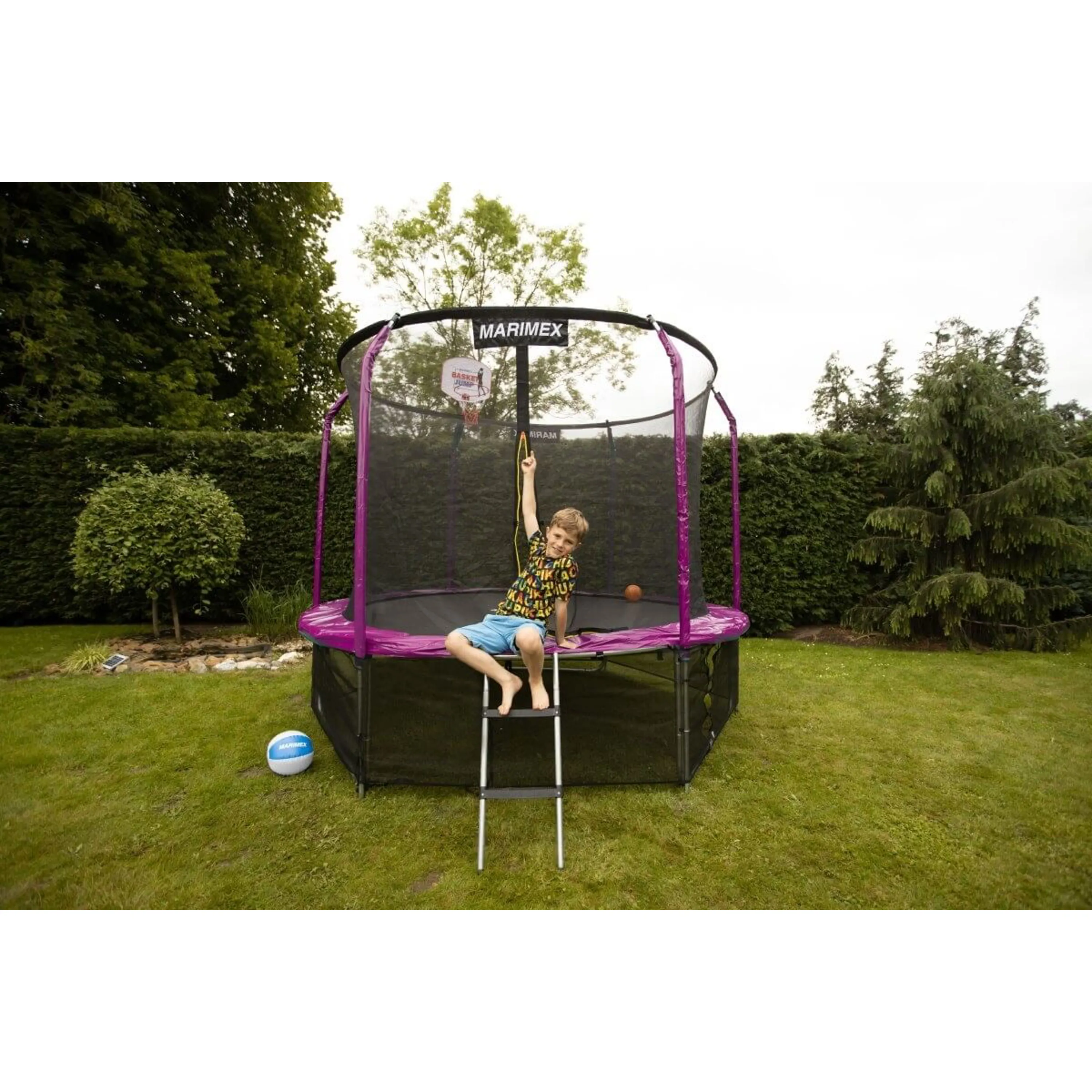 Marimex | Trampolína Marimex 305 cm růžová + vnitřní ochranná síť + schůdky ZDARMA | 19000105 Obrázek