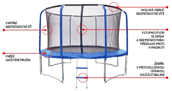 Trampolína Marimex 366 cm + ochranná síť + žebřík ZDARMA (model 2015)