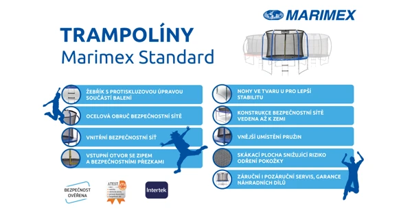 Trampolína Marimex 366 cm + vnitřní ochranná síť + schůdky ZDARMA (Poškozený obal)