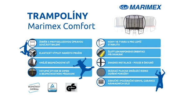 Trampolína Marimex Comfort 305 cm + ochranná síť + schůdky ZDARMA