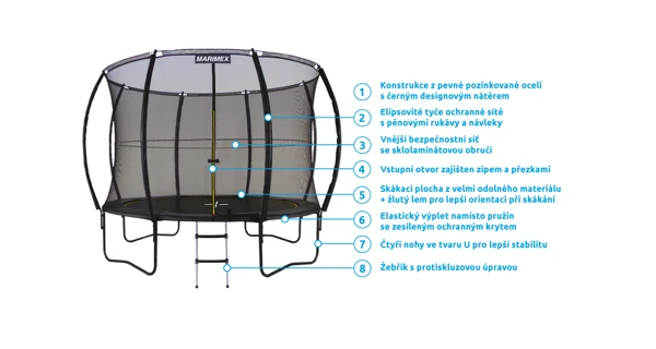 Trampolína Marimex Comfort 366 cm + ochranná síť + schůdky ZDARMA (poškozený obal)