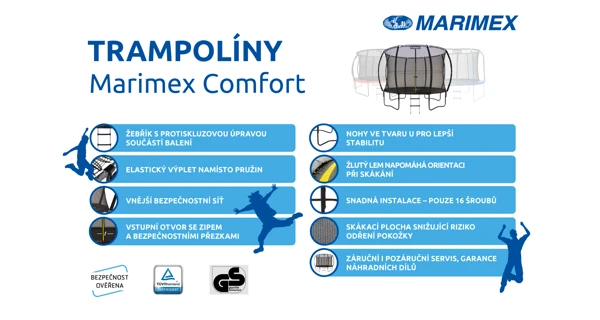 Trampolína Marimex Comfort 366 cm + ochranná síť + schůdky ZDARMA (poškozený obal)