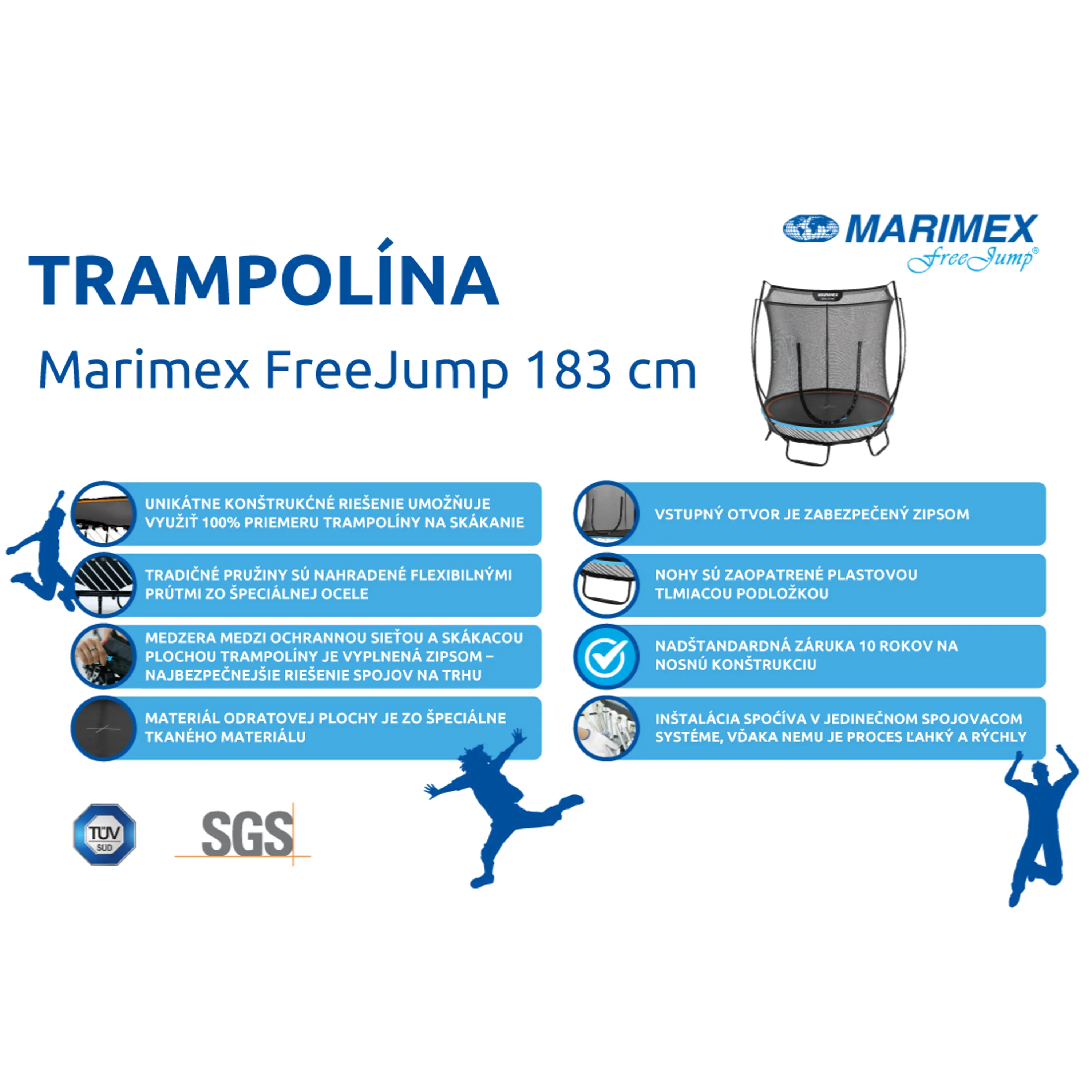 Marimex | Trampolína Marimex FreeJump 183 cm + ochranná síť a kotvicí sada ZDARMA | 19000106 Obrázek