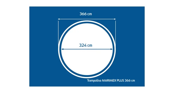 Trampolína Marimex PLUS 366 cm + vnitřní ochranná síť + schůdky ZDARMA
