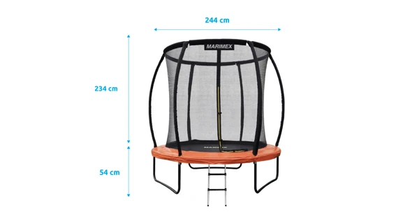 Trampolína Marimex PREMIUM 244 cm + vnitřní ochranná síť + schůdky ZDARMA (náhradní obal)
