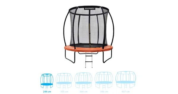 Trampolína Marimex Premium 244 cm + vnitřní ochranná síť + schůdky ZDARMA (Poškozený obal)