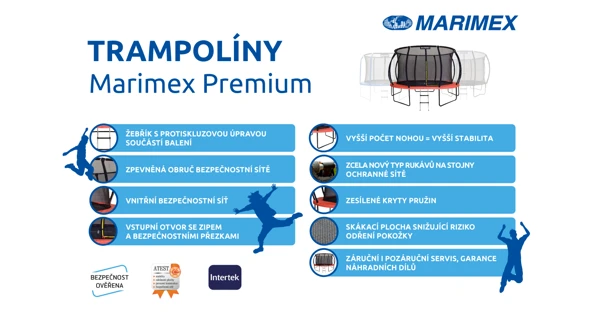 Trampolína Marimex PREMIUM 305 cm + vnitřní ochranná síť + schůdky ZDARMA (Poškozený obal)