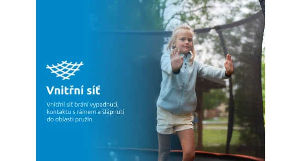 Trampolína Marimex Premium 396 cm + vnitřní ochranná síť + schůdky ZDARMA (poškozený obal)
